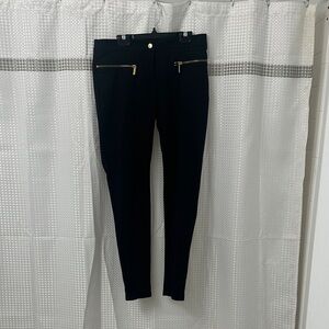 Michael Kors Black Pants with Gold Zippers